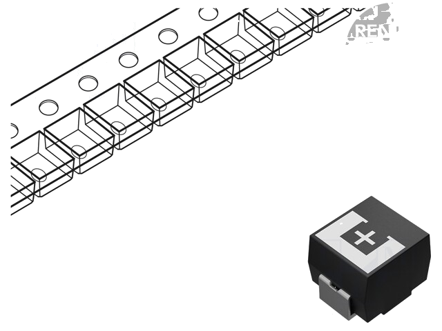 Condensator: tantaal-polymeer; low ESR; 330uF; 2,5VDC; TPE; SMD Condensator: tantaal-polymeer; low ESR; 330uF; 2,5VDC; TPE; SMD
